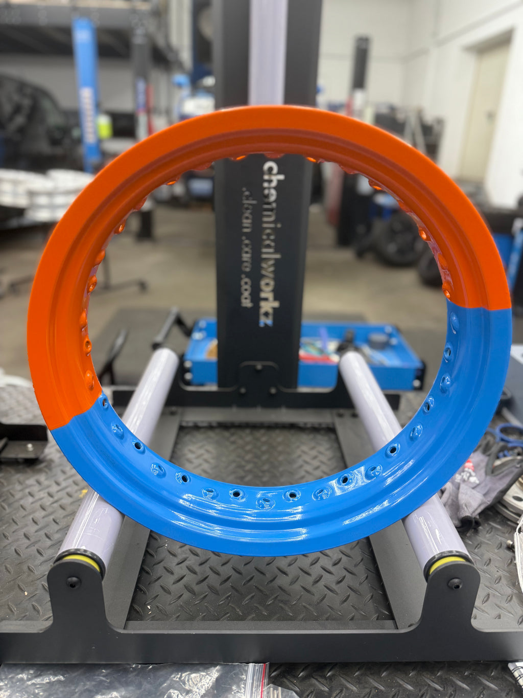 1x Motorradfelge Pulverbeschichten